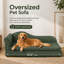 Grand lit pour chien 55 po, dossier ondulé, canapé en lin-133491433