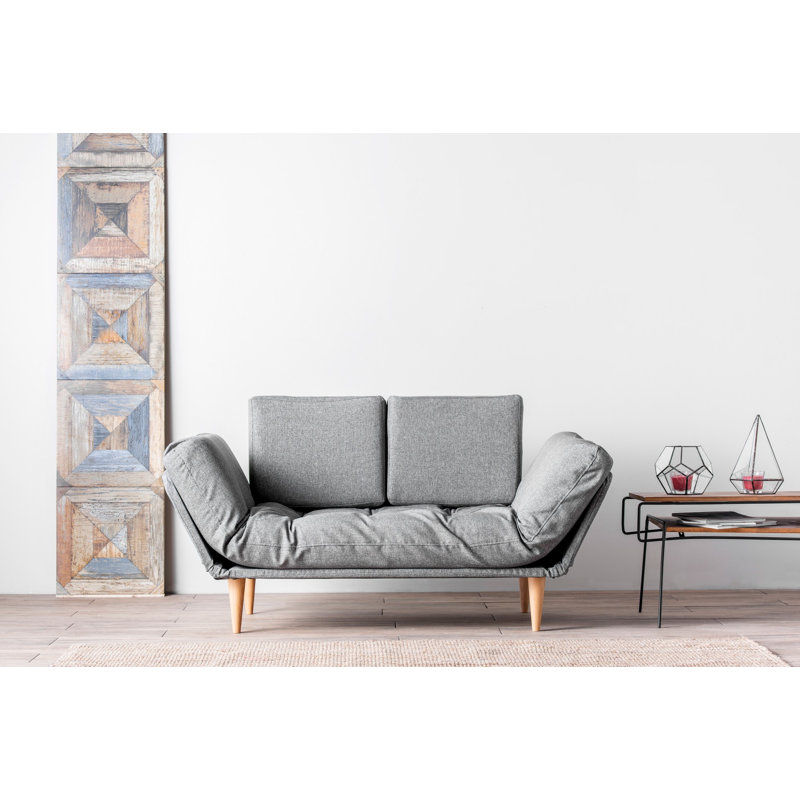 Halcombe 78.74" Linen Flared Arm Sleeper, Gray