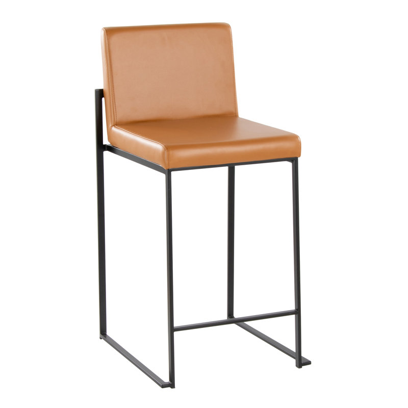 Tabouret de bar contemporain à haut dossier, Noir
