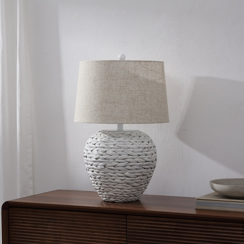 Fortune 25" Table Lamp, Beige, White