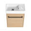 Meuble-lavabo mural 16 po avec lavabo en céramique et porte d'armoire à fermeture en douceur, pour petite salle de bain-1194708610