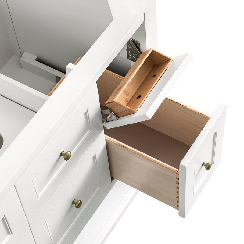 Base de meuble-lavabo simple l 36 po Breckenridge, Blanc brillant