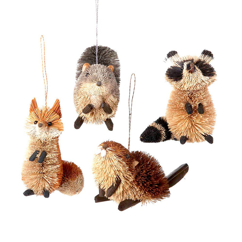 Kurt Adler Woodland Animal Hanging Figurine Ornament Set