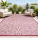 Deronte Vintage Filigree Textured Weave Light Gray/Fuchsia Indoor/Outdoor Rug