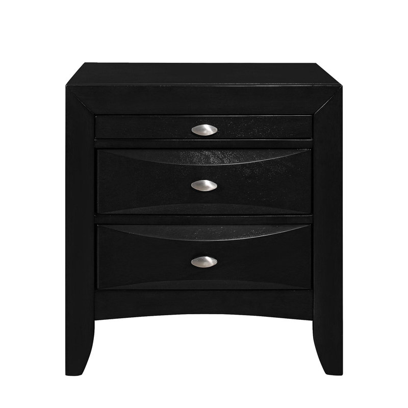 Table de chevet noire Lucille, Noyer