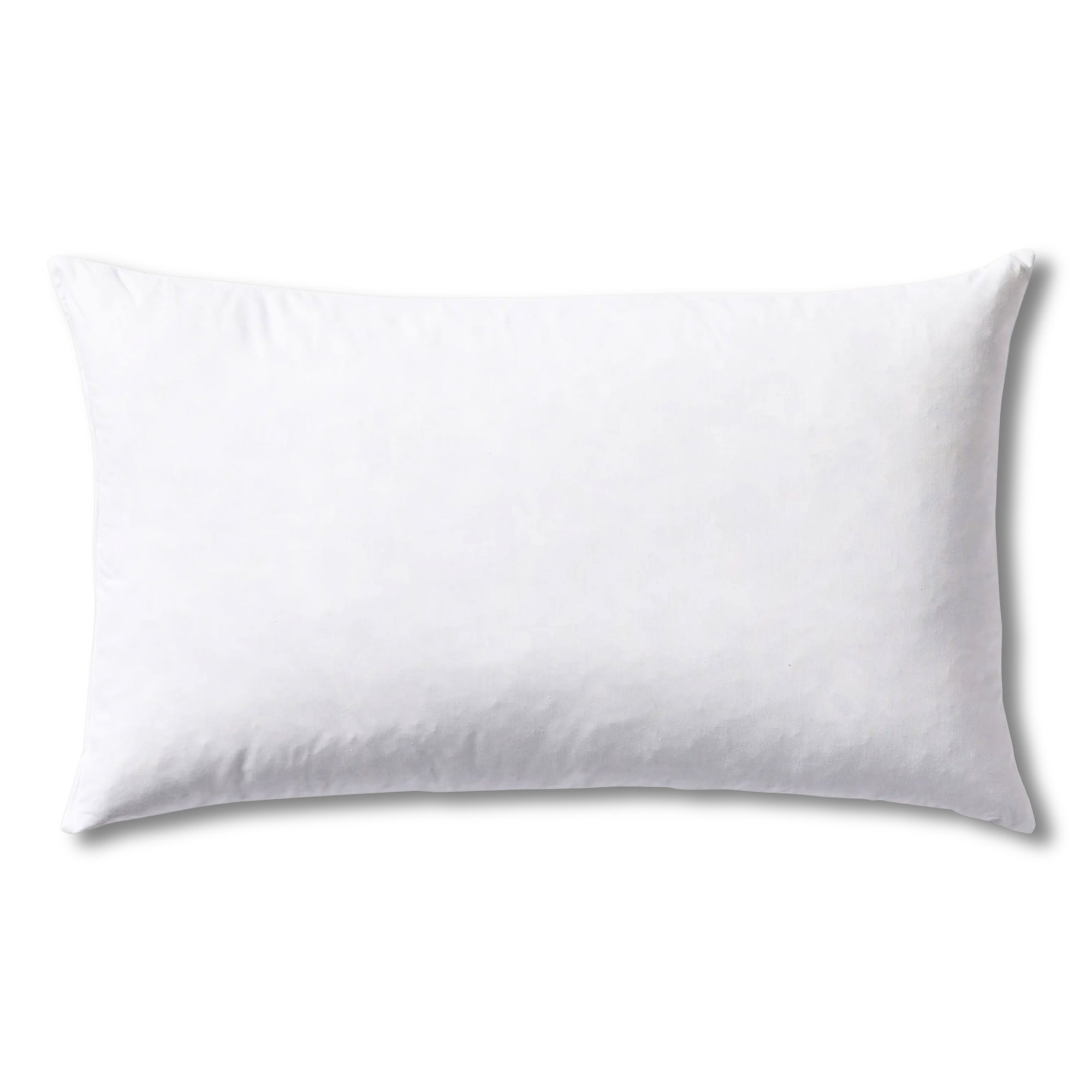 PILLOWPIA Cotton Reversible Hypoallergenic Pillow Insert with Plush Down Alternative, 12" H x 20" W, Rectangular