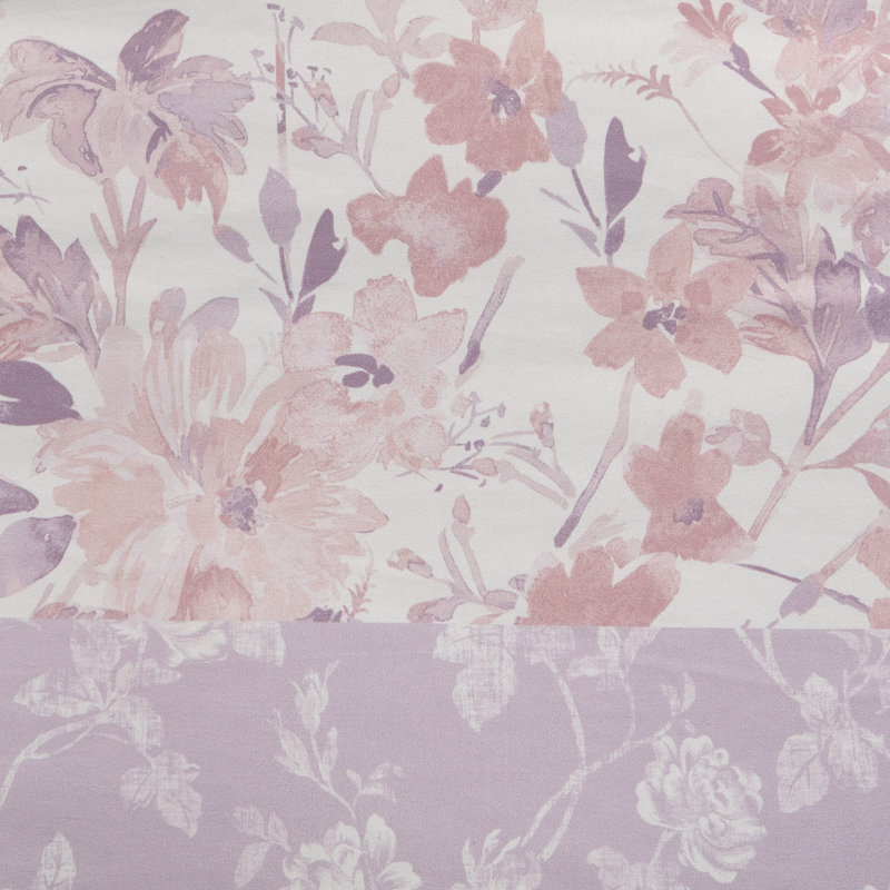 Ensemble de literie à motif floral rétro, ensemble de housse de couette simple / simple en polyester TG, romantique et confortable pour la maison