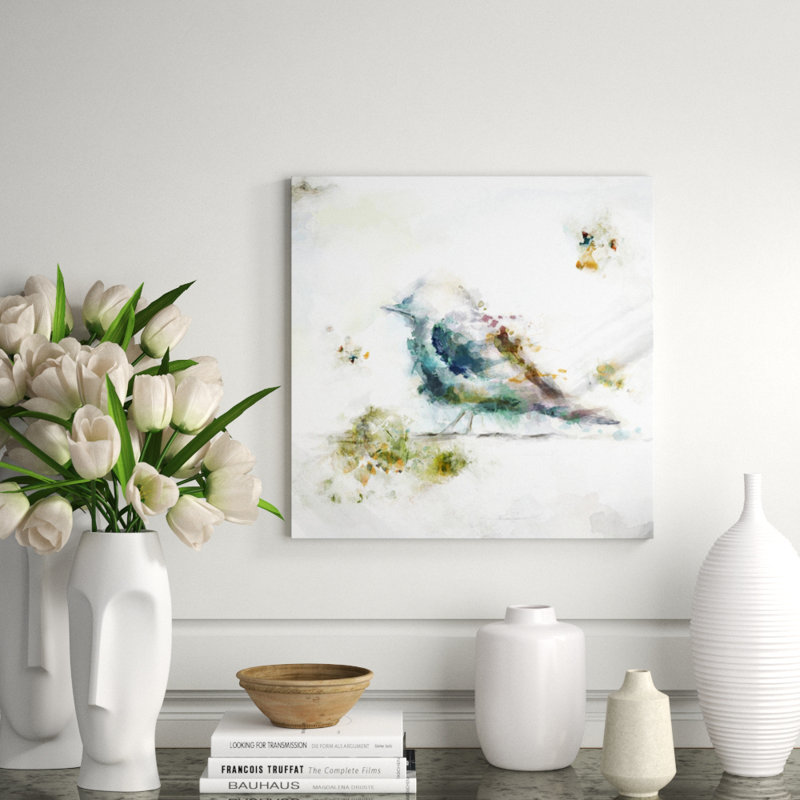 Tree Sparrow I Painting by Peyton Gray, 36" H x 36" W x 1.5" D, Knife Gel