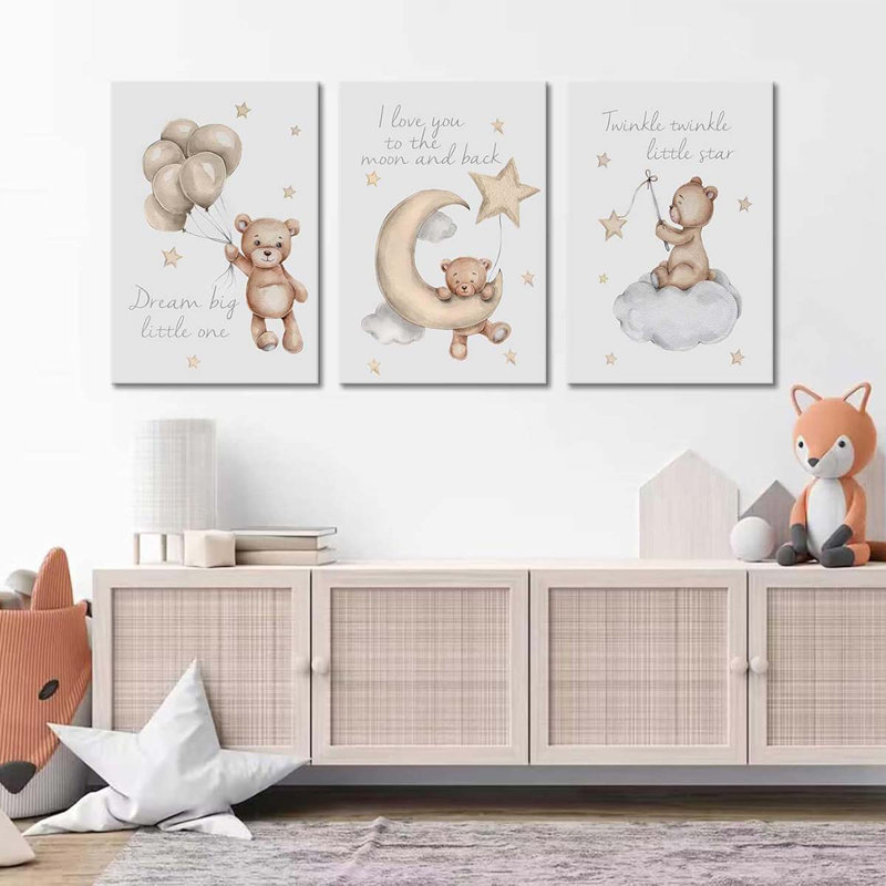 3 Piece Wrapped Canvas Print, 60 cm H x 40 cm W