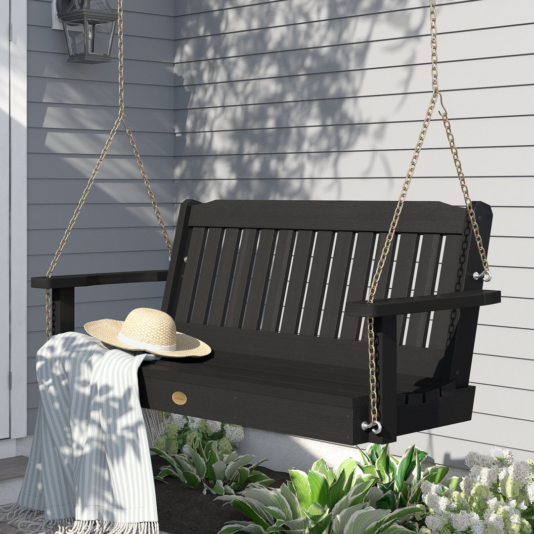 Arbnora Porch Swing Lark Manor™ Color: Black Overall Width: 22" H x 50" W x 24" D