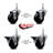 3 Inch_Soft Rubber 12MM Threaded Stem Caster Set 2 Brakes SCC
