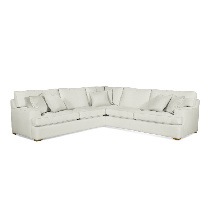 Bridgetown 3 - Piece Upholstered Sectional, Vanilla Crypton Performance; 0822-91, Havana Finish