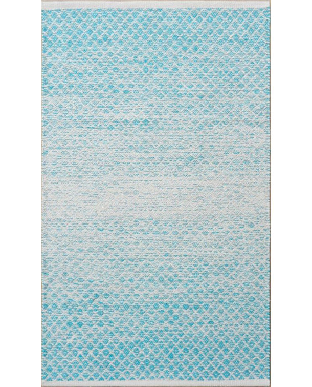 Tapis bleu/gris tissé à la main Parker
