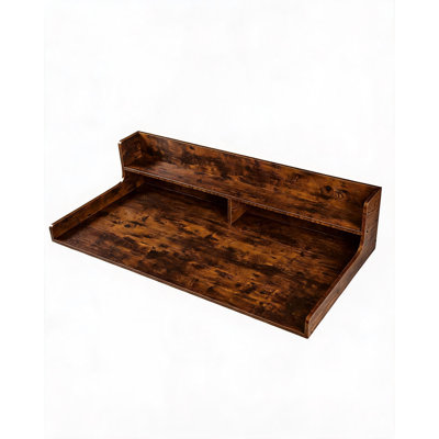 Étagère à linge robuste en bois, à placer au-dessus de la laveuse et de la sécheuse – Table de rangement de 137 x 70 cm avec rebords de 30 cm, patins antidérapants, style campagnard, idéale pour plier le linge – Noyer