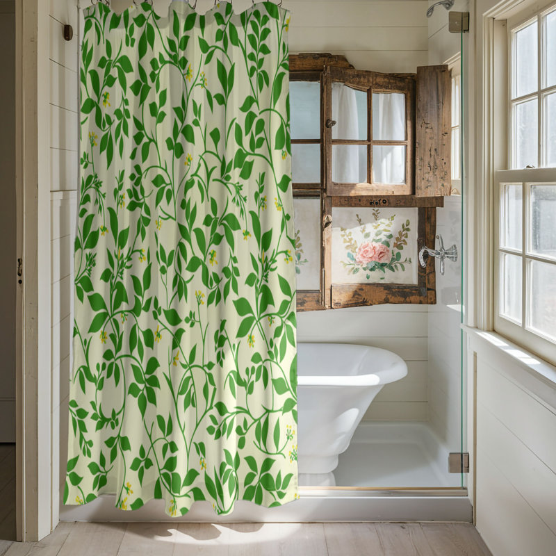 Spring Shoots - Rideau de douche Premium, H 74 po x l 71 po
