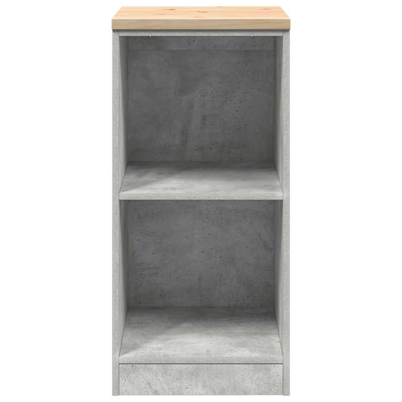 Solid Wood Single Storage Cabinet ( 85cm H x 40cm W x 51cm D), Concrete Grey