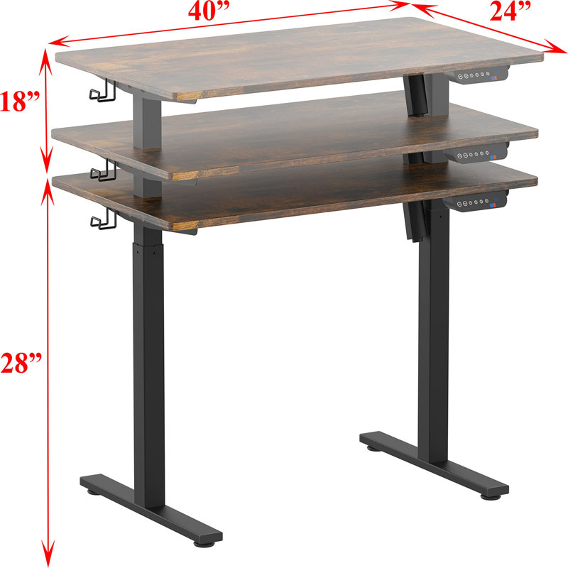 Bureau Marutani, Noir, Brun, L 40 po x P 24,02 po