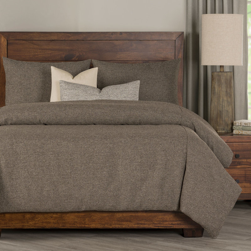 Belmont Nubby Homespun Duvet Cover and Insert Set with Accent PIllows, Queen, Navy