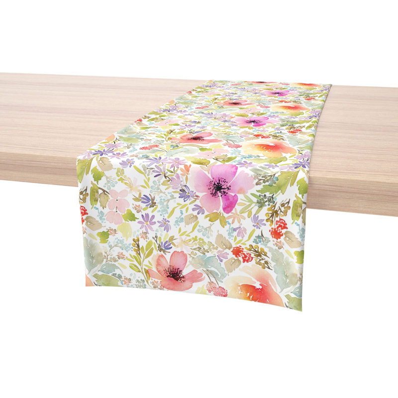 Milardo Botanical Garden Dogwood Table Runner, 72" L x 12" D