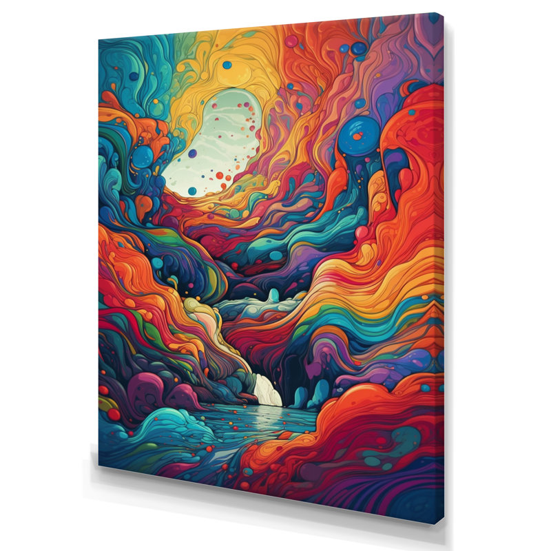 Rainbow Colored Waves I - impression, H 40 po x l 30 po x P 1,5 po, Toile tendue