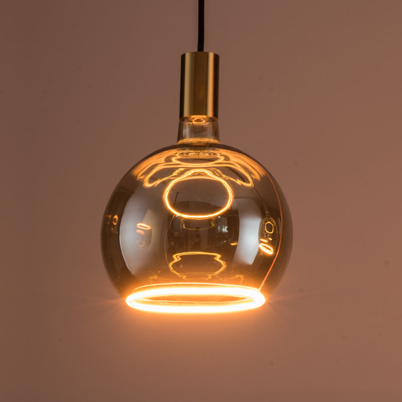 Akers 3 - Light Bulb Pendant, Black/Gold