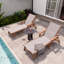 Chaise longue pliante à 5 positions, chaise d'extérieur en textilène avec cadre en PEHD et porte-gobelet pour piscine, patio et jardin-1013082702