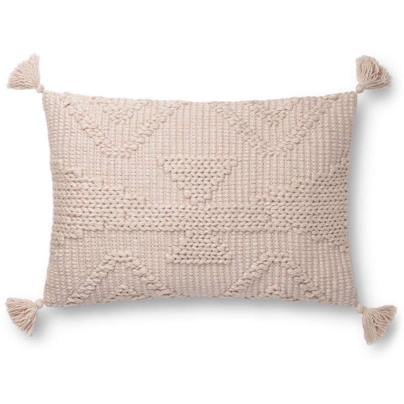Candace Tassels Throw Pillow, Down/Feather, Blush