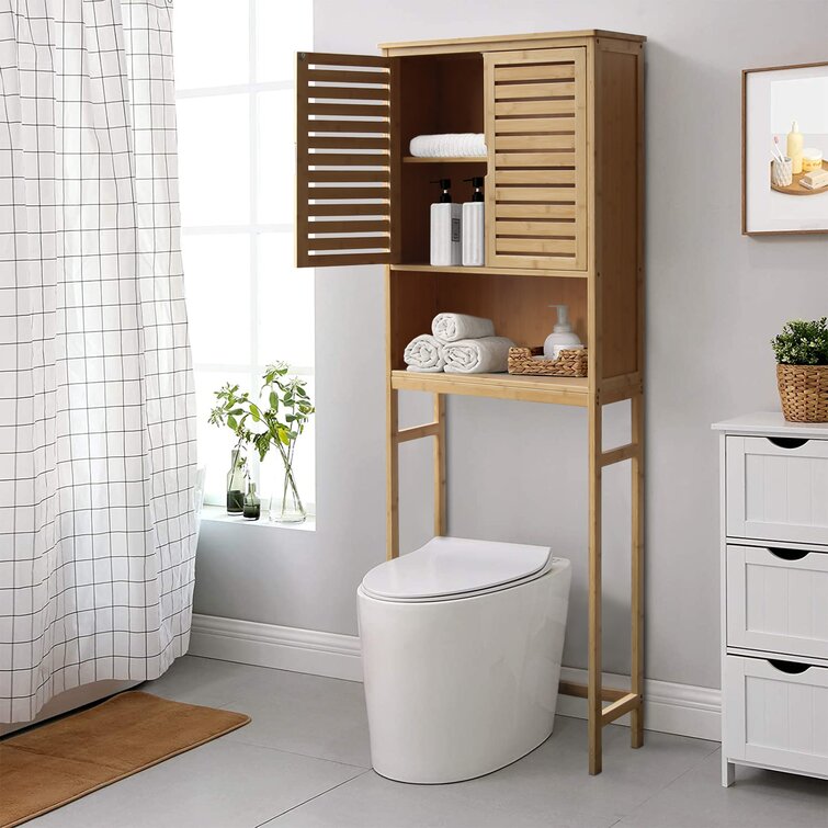 Modern Over The Toilet Space Saver Organization Wood Storage