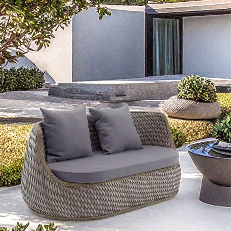 Brelin 57.08'' Wide Oval Loveseat with Cushions