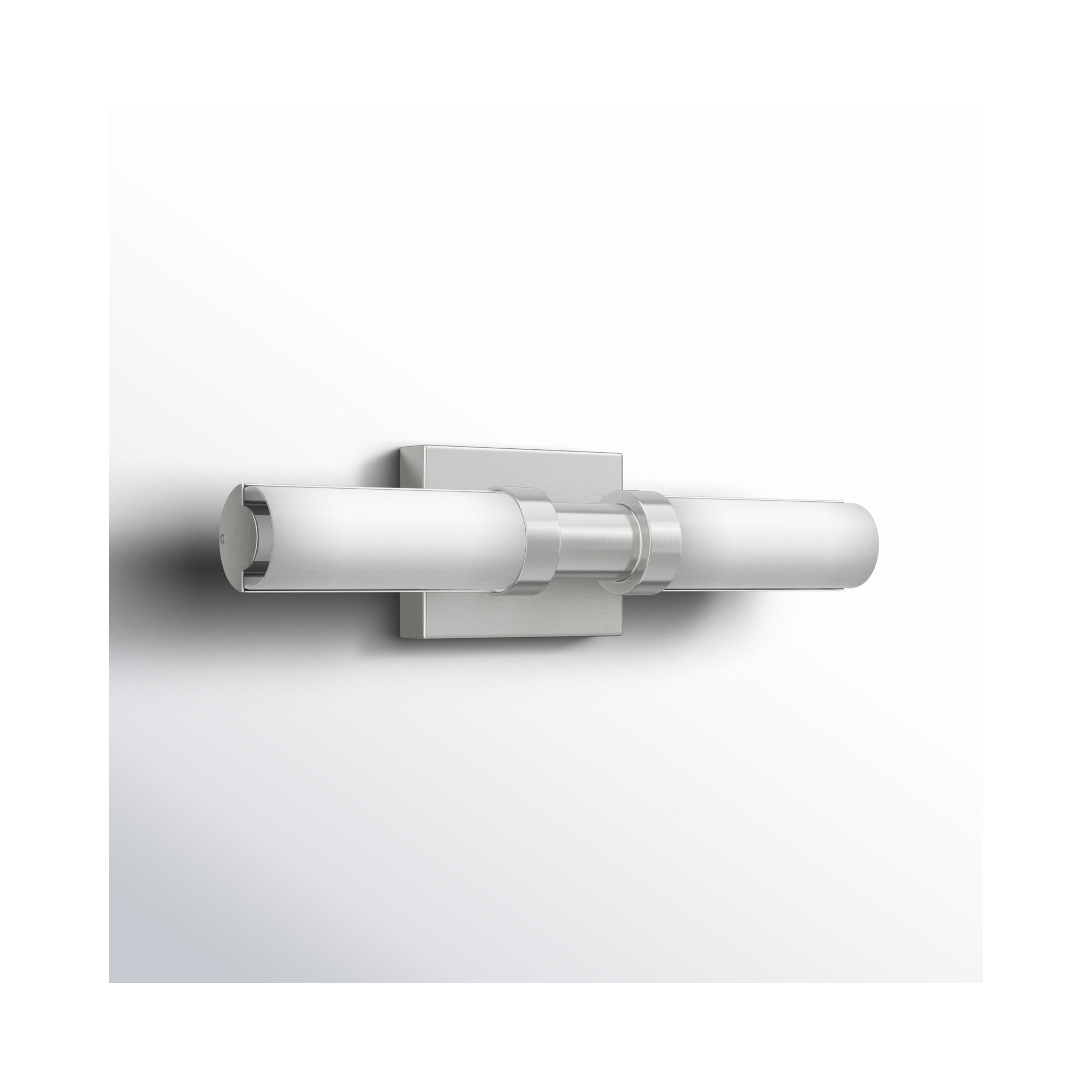 Kelan Single Frosted Dimmable LED Vanity Light, 15W, 18"H x 4.75"W x 4.5"D, Brushed Nickel