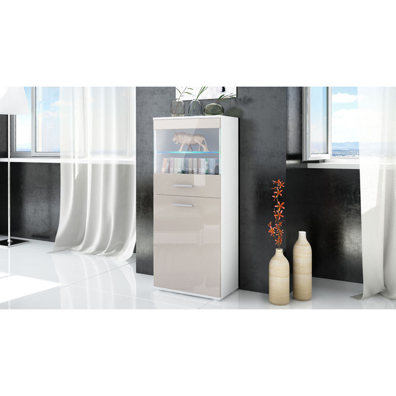 Kinser Curio Cabinet, Sand Grey, Without