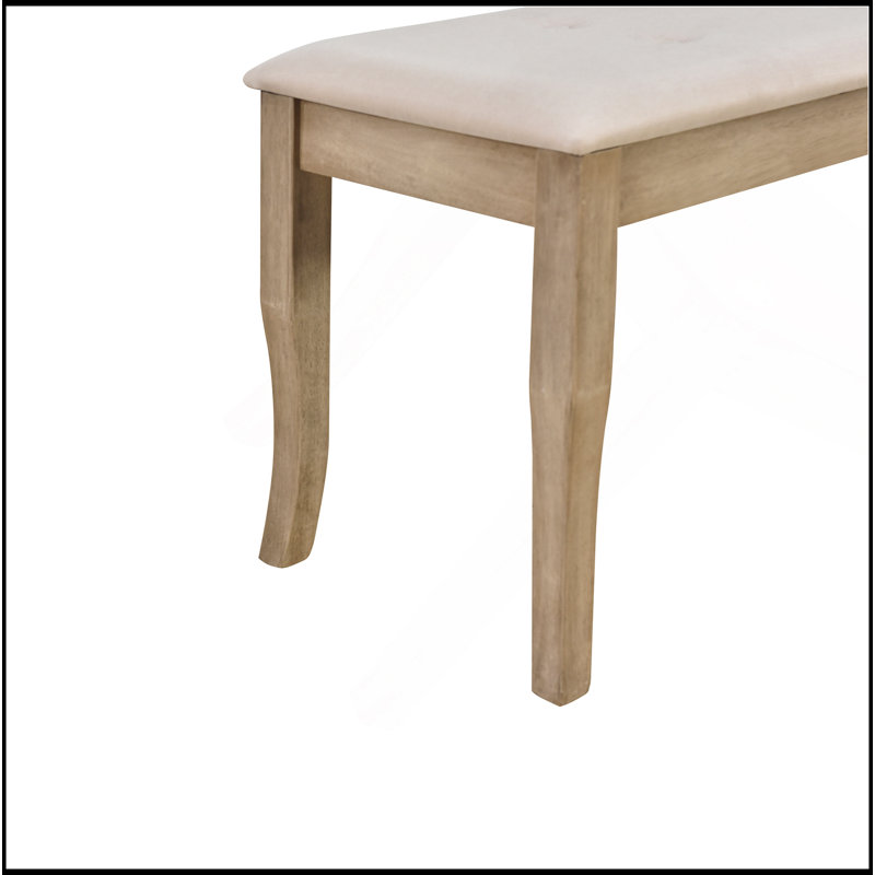 Ensemble de table de salle à manger 6 pièces, table à tréteaux rectangulaire, 4 chaises rembourrées et banc pour la salle à manger