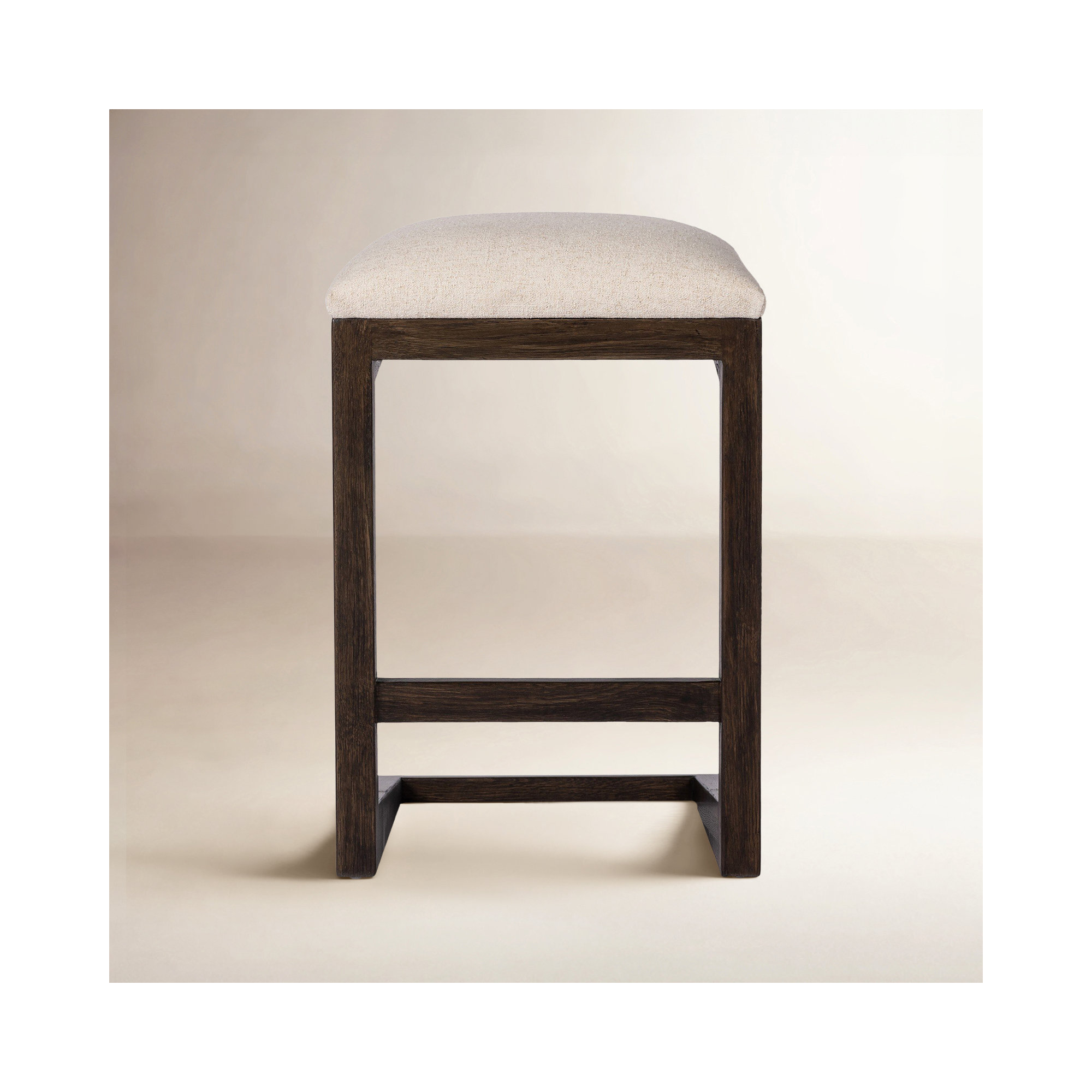 Cicily Bar Stool, Cream, Sienna Brown Oak, Counter Stool (27" Seat Height)