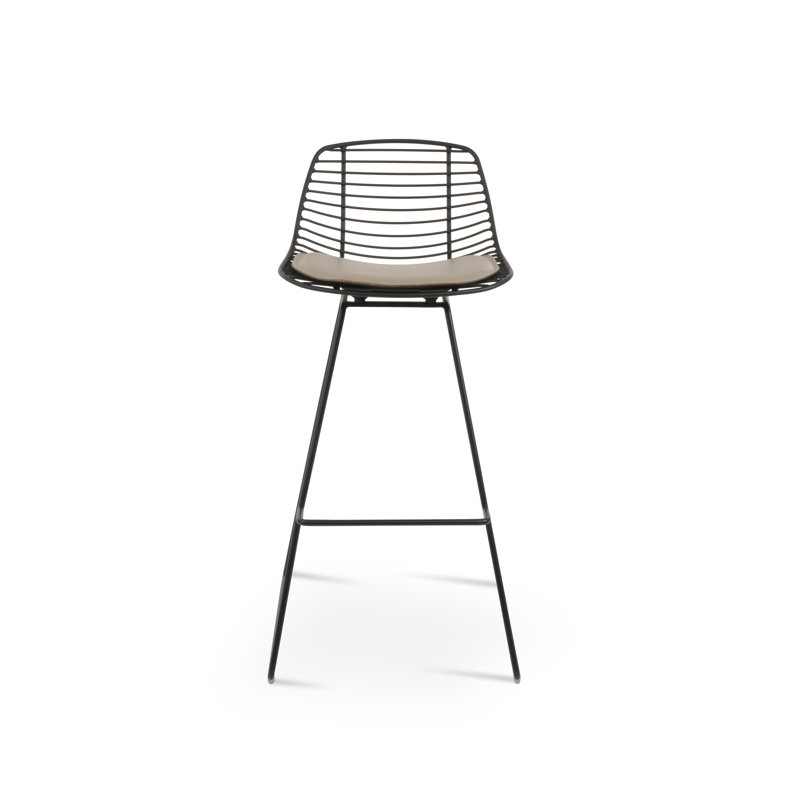 Tiger Mini Wire Stools, Black, Bone, Counter Stool (24” Seat Height)