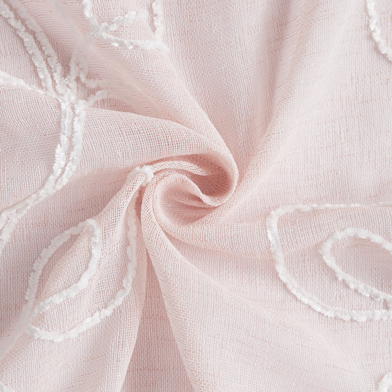 Najim Poleyester Sheer Curtain Pair, Blush, 38" W x 84" L