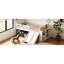 Lit avec glissière et cadre de rangement simple, lit plateforme blanc, aucun sommier requis, assemblage durable, tablette de L 85,4 po x l 41,9 po, H 34,1 po, garde-corps, pour, taille en bois, ressort, poids persistant de 350 lb-130900285