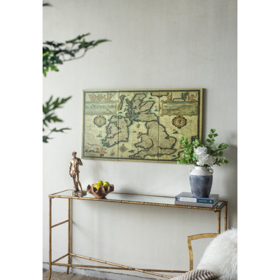 Rectangular Canvas Map Wall Art, Multicolored