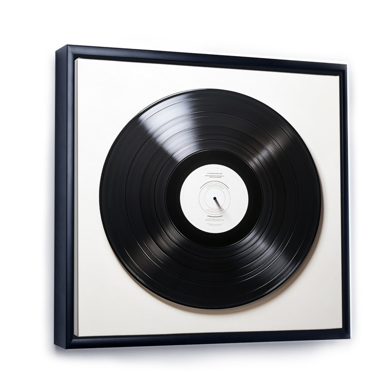 Disque vinyle, vinyle Serenade I - Vinyle, art mural, H 30 po x l 30 po x P 1 po, Reproduction avec cadre flottant, Noir