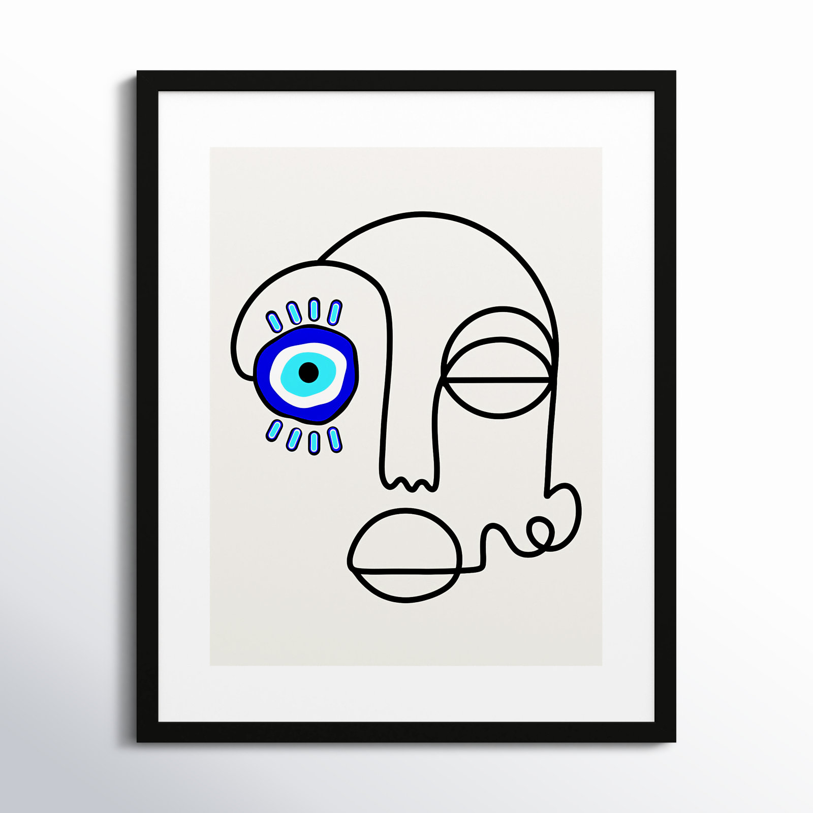 No Evil Allowed by Shatha Al Dafai, 41.38" H x 33.38" W x 0.875" D, Noir Black
