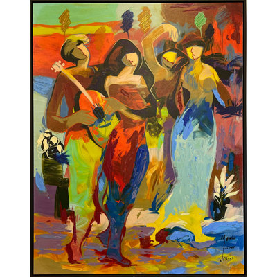 companeros de banda, limited edition giclee on canvas by Jessica Palacios, 38x48