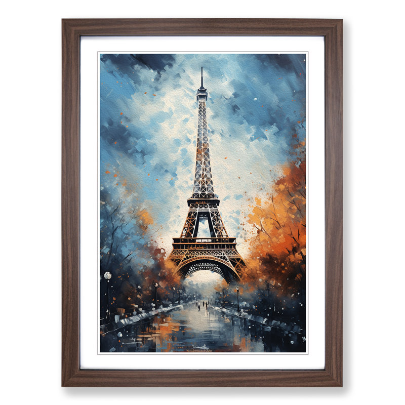 Eiffel Tower Modern - Framed Print, Walnut, 64" H x 46" W x 2" D