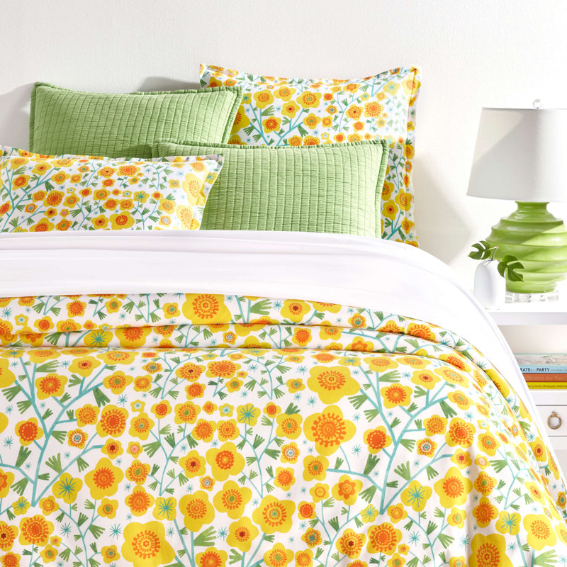 Silly Sunflowers Yellow Cotton Full/Queen Duvet Cover