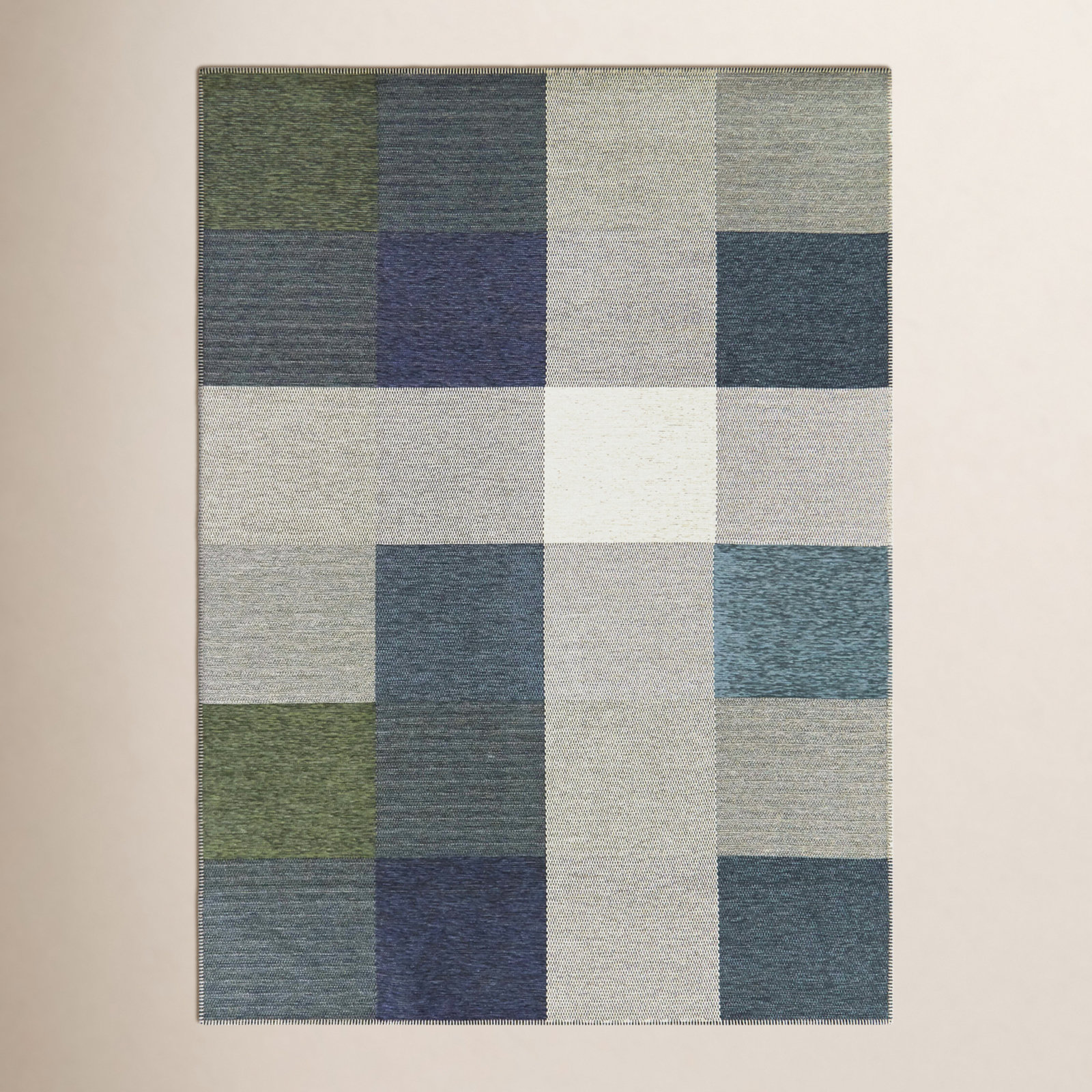Clements Recycled P.E.T Blue Recycled Fibers Rug, Rectangle 5'3" x 7'