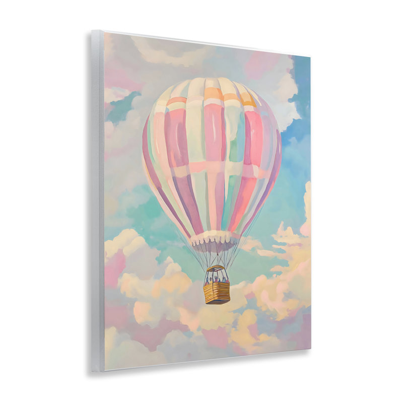 Plaque murale pastel à montgolfière, design par The Prints Vibe