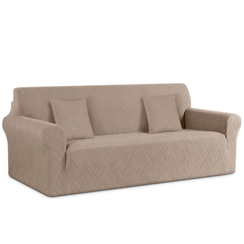 Housse de canapé extensible, housse de protection en jacquard doux, housses de canapé à 3 places pour canapé à 3 coussins avec bande de fond élastique, housse de canapé lavable avec housse de coussin, kaki