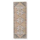 Levi Wool Oriental Area Rug in Tan/Gray/Light Blue