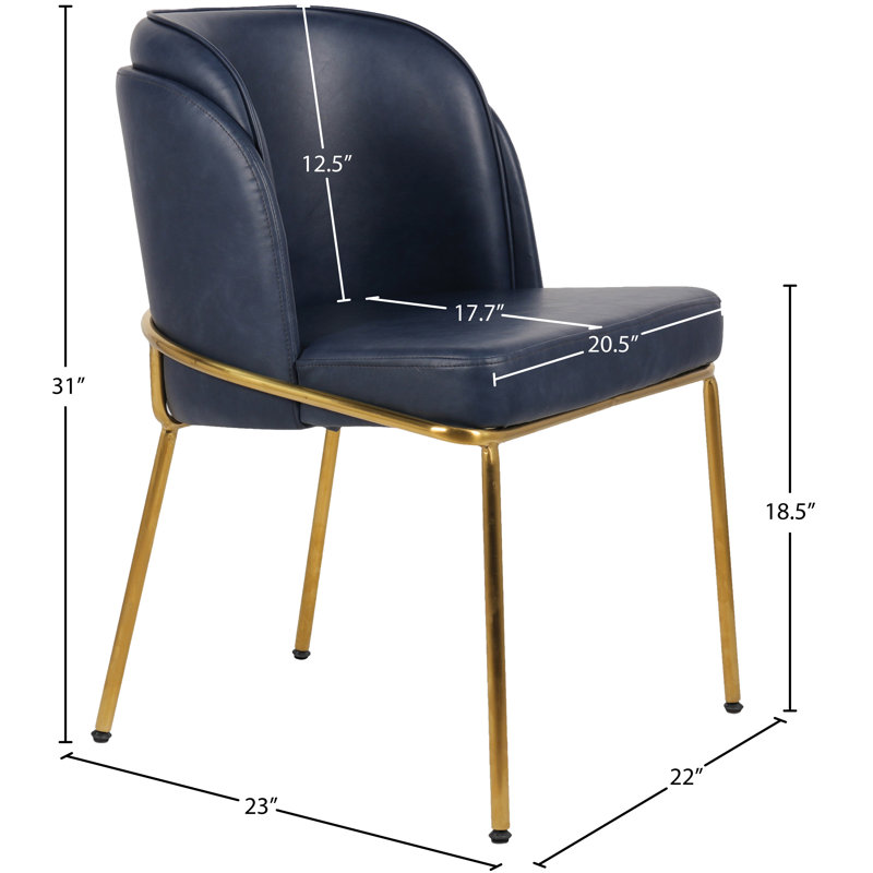 Chaise d'appoint Jagger, Cuir végétalien bleu marine