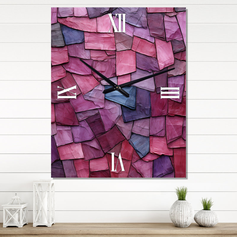 Horloge murale mauve rétro, Grand