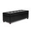 Pouf de rangement en similicuir noir de 119 cm pour chambre et salon
