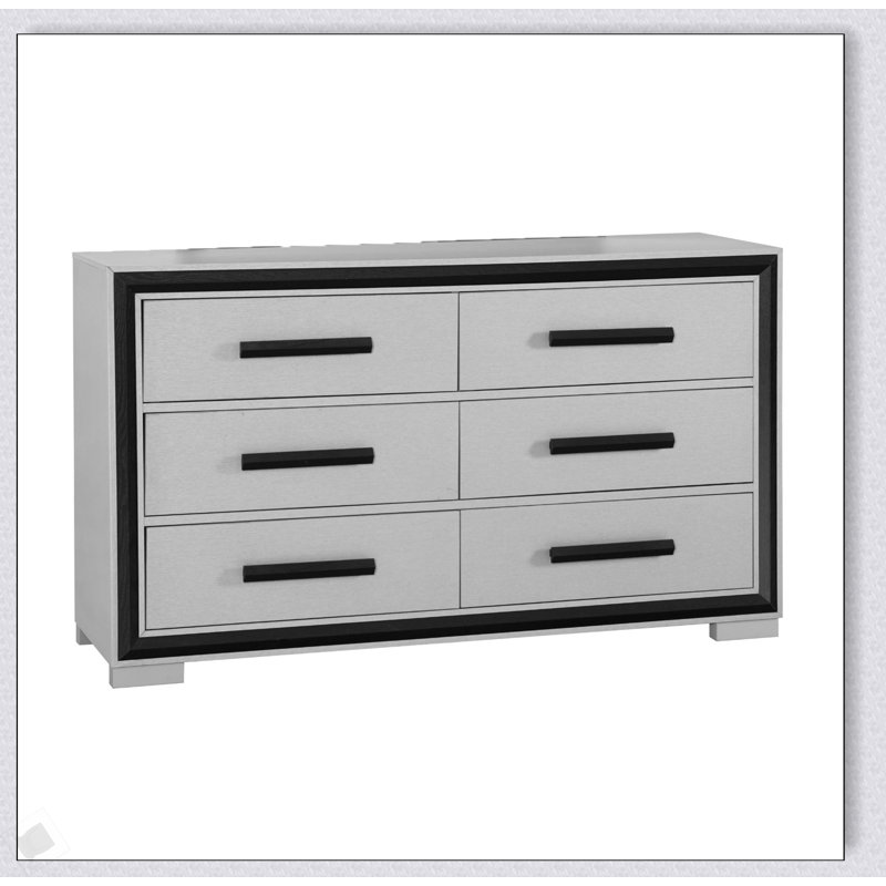 DRESSER ADELAIDE GRIS NOIR avec rangement spacieux et design moderne et élégant pour les chambres contemporaines